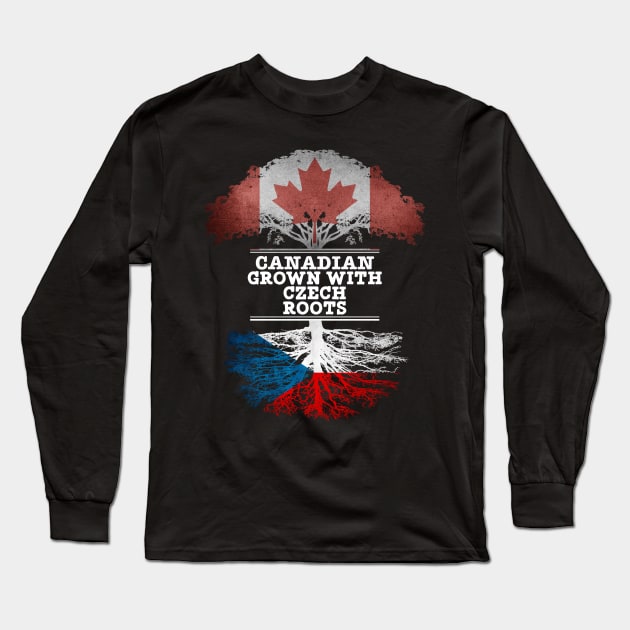 Canadian Grown With Czech Roots - Gift for Czech With Roots From Czech Republic Long Sleeve T-Shirt by Country Flags